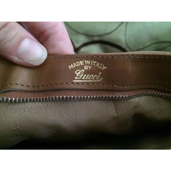 Gucci Vintage Top Handle Satchel Camel Leather Accordion Bottom - Picture 4 of 10